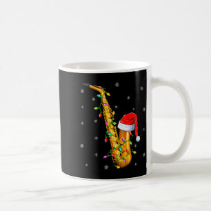 Caneca De Café Amante de Música de Saxofone Luzes de Natal Papai