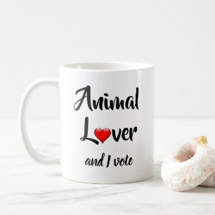 Caneca De Café Amante de os animais e eu votaremos