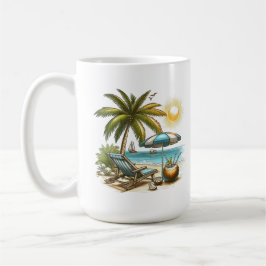 Caneca De Café Amante de praia Grande cerâmica clássica
