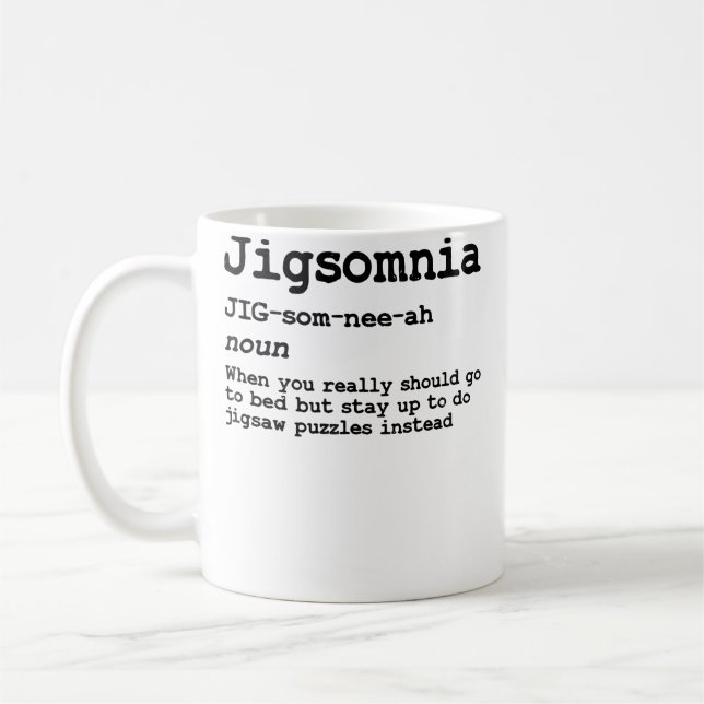 Caneca De Café Amante de Quebra-Cabeça Engraçado - Definição de J (Esquerda)