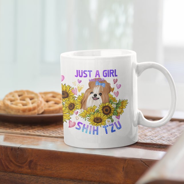 Caneca De Café Amante de Shih tzu Girassol Amante de Cães Treinad (Criador carregado)