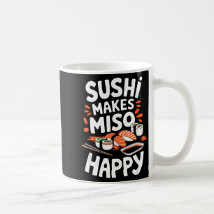 Caneca De Café Amante de Sushi Faz Miso Feliz, Comida Japonesa