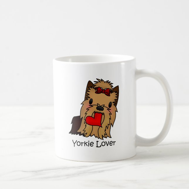 Caneca De Café Amante de Yorkie, yorkshire terrier (Direita)