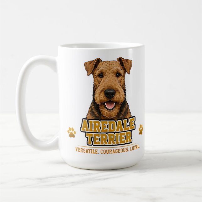 Caneca De Café 🐾 Amante do Airedale Terrier 🐾 (Esquerda)