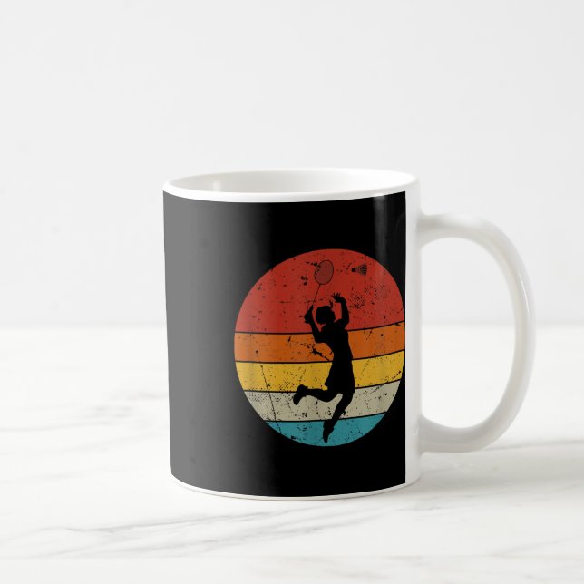 Caneca De Café Amante do Badminton Retro (Direita)