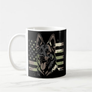 Caneca De Café Amante do Cão Pastor Alemão Bandeira Americana dos