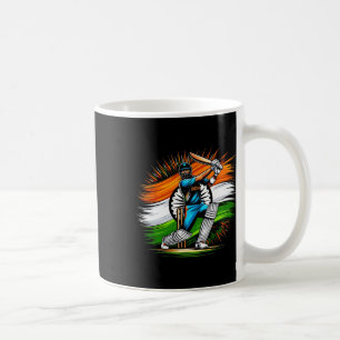 Caneca De Café Amante do críquete da bandeira indiana fã orgulho 
