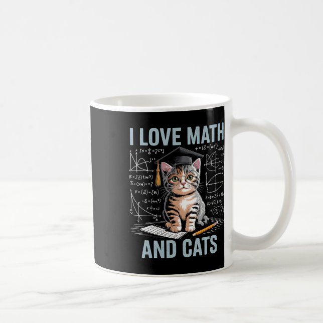 Caneca De Café Amante do Gato da Matemática Professor de Matemáti (Direita)
