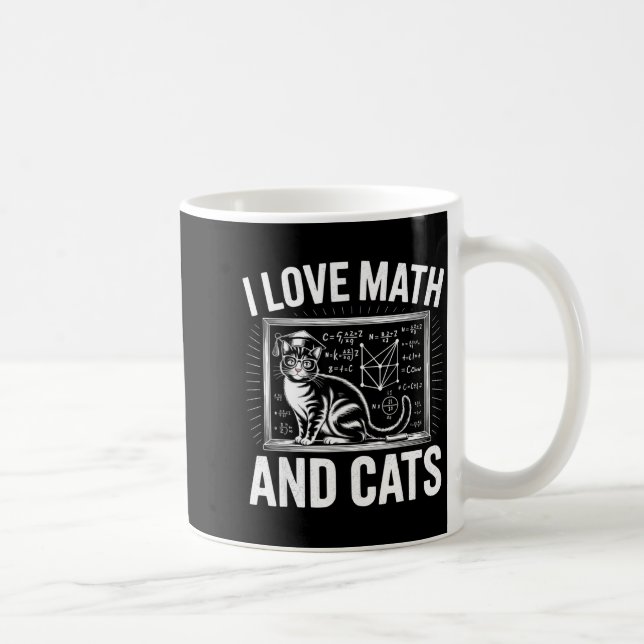 Caneca De Café Amante do Gato de Matemática Professor de Matemáti (Direita)