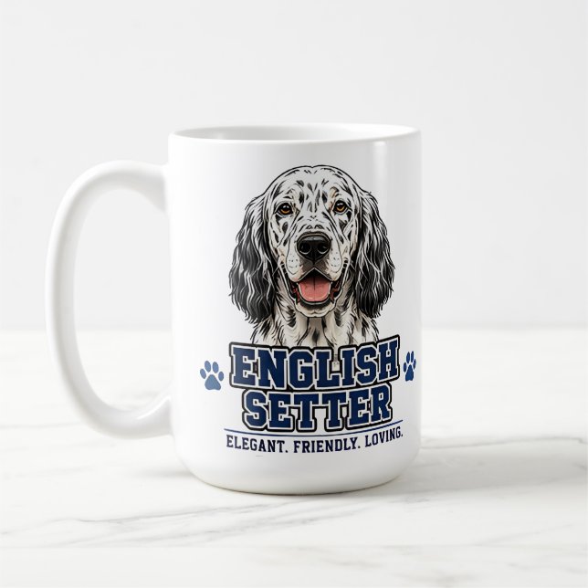 Caneca De Café 🐾 Amante do Setter Inglês 🐾 (Esquerda)
