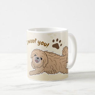 Caneca De Café Amante Feliz do Pequinês Eu Au Au Você Patas