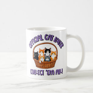 Caneca De Café Amante Oficial de Gatos – Colecione Todos