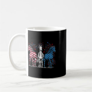 Caneca De Café Amantes de Cavalos no Dia 4 de Julho Vermelho Bran