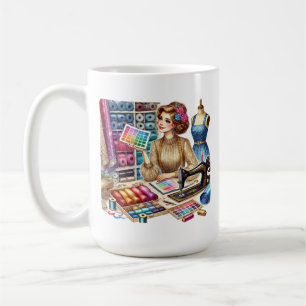Caneca De Café Amantes de costura em forma de corte, adicionar mo