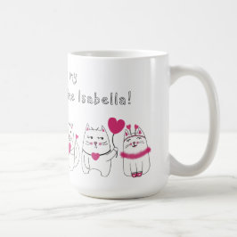 Caneca De Café Amantes de Gatos Fofo no Dia dos Namorados