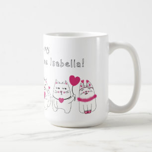 Caneca De Café Amantes de Gatos Fofo no Dia dos Namorados 