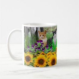 Caneca De Café Amantes de Gatos/Girassóis e Felinos