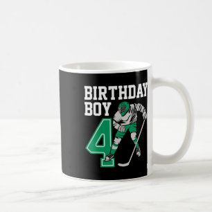Caneca De Café Amantes de Hóquei no Gelo Crianças 4º Aniversário