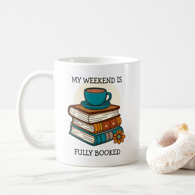 Caneca De Café Amantes de Livros Totalmente Reservados no Fim de  (Com Donut)