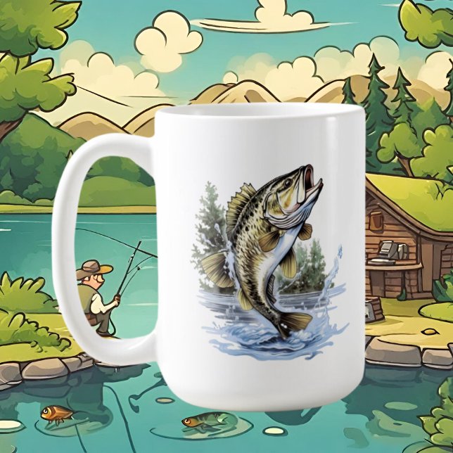 Caneca De Café Amantes de pesca legal adicionam monograma (Criador carregado)