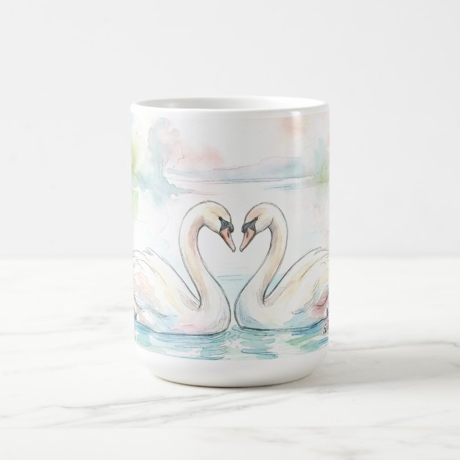 Caneca De Café Amantes do Cisne - Dia dos Namorados (Centro)