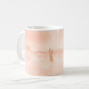 Caneca De Café Amantes em um lago congelado
