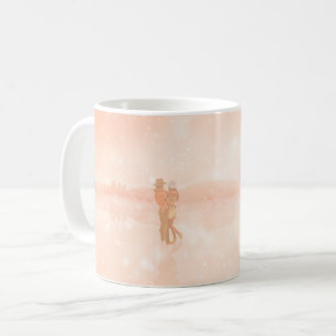 Caneca De Café Amantes em um lago congelado