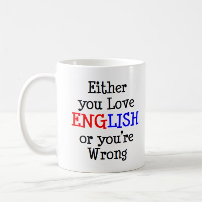 Caneca De Café amar inglês ou (Esquerda)