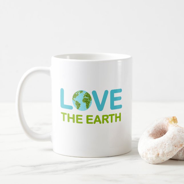 Caneca De Café Amar o Dia da Terra (Com Donut)