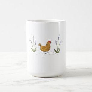 Caneca de café amarela da galinha