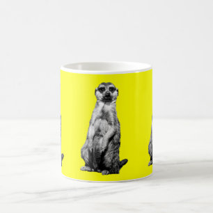Caneca de café amarela de Meerkat