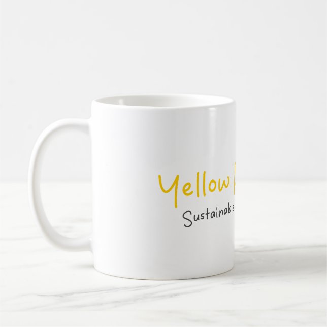 Caneca de Café Amarela Fofa com Citação de Poder (Esquerda)