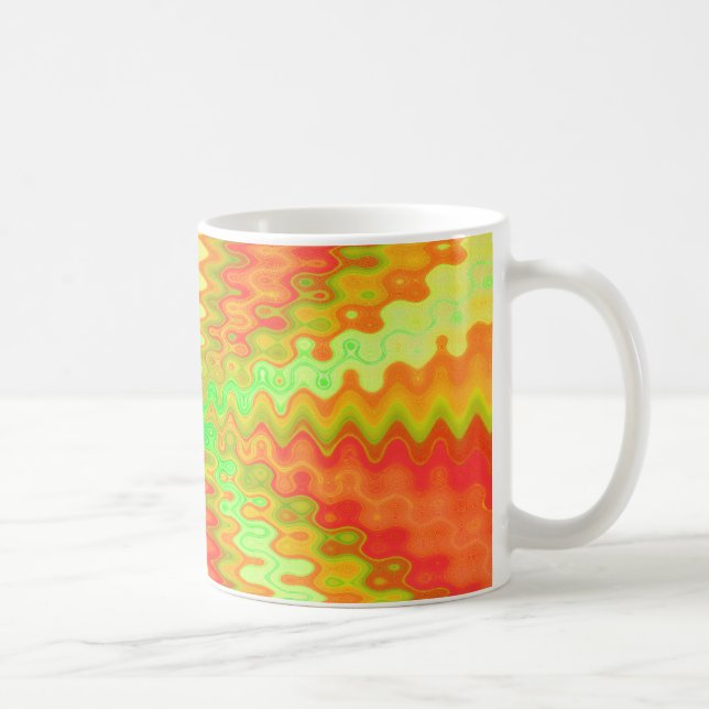Caneca De Café amarelo alaranjado groovy (Direita)
