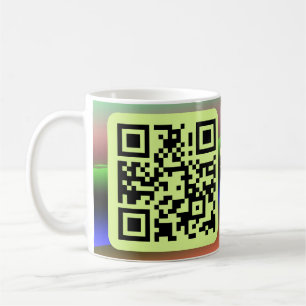 Caneca De Café Amarelo azul código Q R adicionar nome profissão t