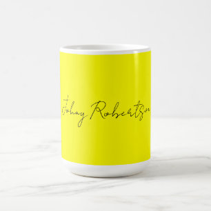 Caneca De Café Amarelo Brilhante Simples Elegante Profissional Mo