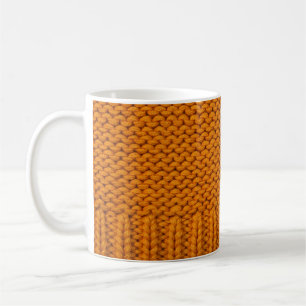 Caneca De Café Amarelo brilhante: textura tricotada à mão.