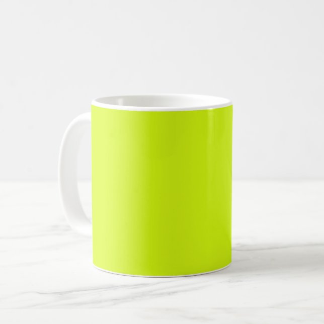 Caneca De Café  Amarelo Chartreuse (cor sólida)  (Frente Esquerda)