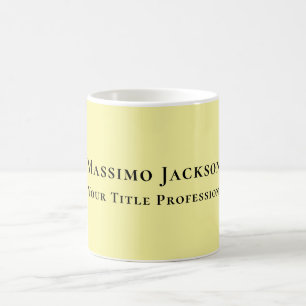Caneca De Café Amarelo Claro Simples Elegante Profissional Modern