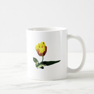 Caneca De Café Amarelo com Tulipa Vermelha
