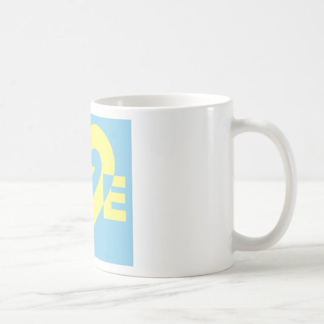 Caneca De Café Amarelo de Amor em Azul (Direita)