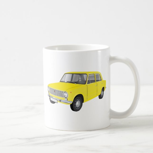 Caneca De Café Amarelo de Fiat 124 (Direita)