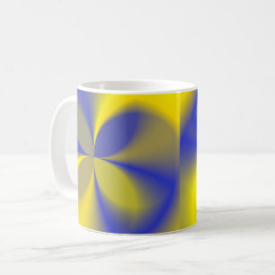 Caneca De Café Amarelo e Azul Quatro Folhas