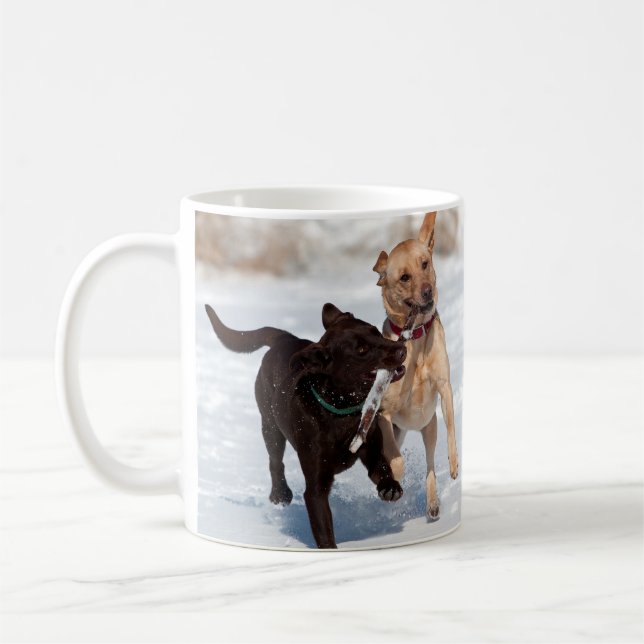 Caneca De Café Amarelo e chocolate labrador retriever (Esquerda)