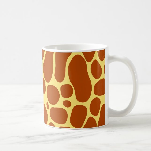 Caneca De Café Amarelo e teste padrão do girafa de Brown (Direita)