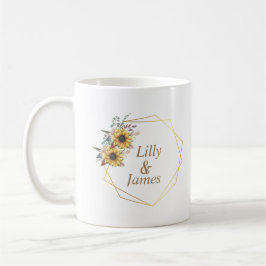 Caneca De Café Amarelo Elegante Aquarela Girassol Sunny
