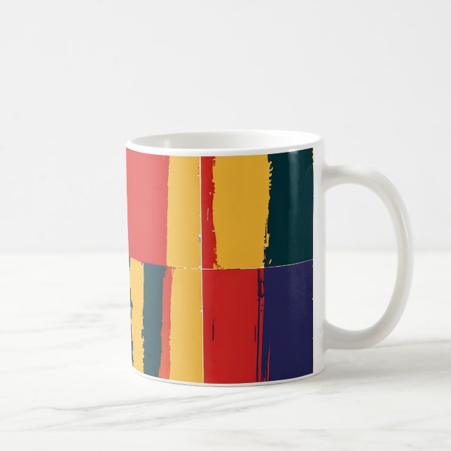 Caneca De Café Amarelo geométrico, vermelho e preto (Direita)
