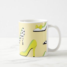 Caneca De Café Amarelo Heels Lady Chic