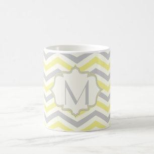 Caneca De Café Amarelo moderno, cinzento, costume do teste padrã