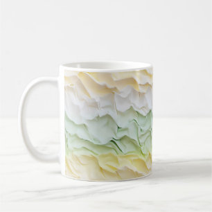 Caneca De Café Amarelo Pastel Verde Abstrato