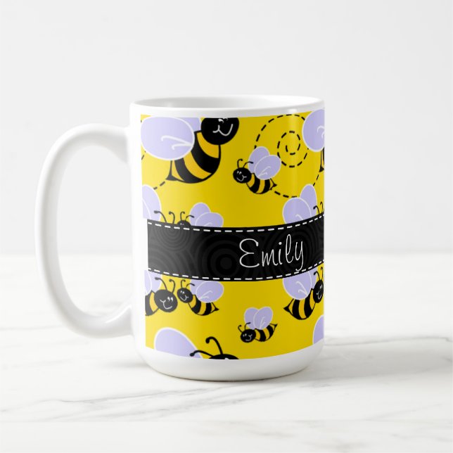 Caneca De Café Amarelo & preto Bumble a abelha (Esquerda)